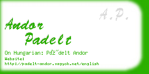 andor padelt business card